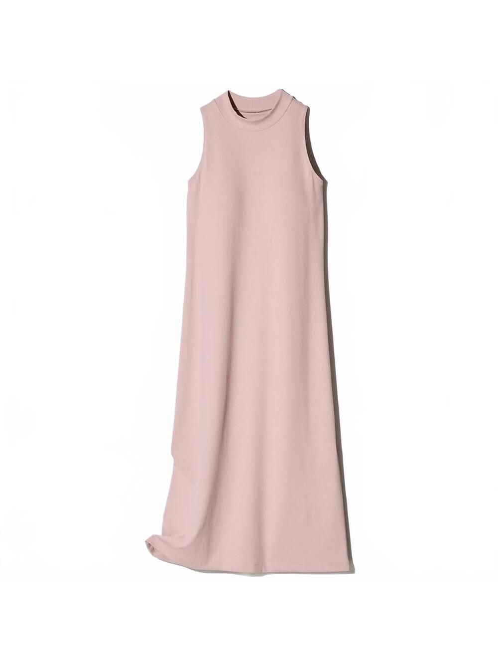 Uniqlo AIRism Built-In Bra Sleeveless Dress Midi NWT Pink XS - Picture 2 of 6